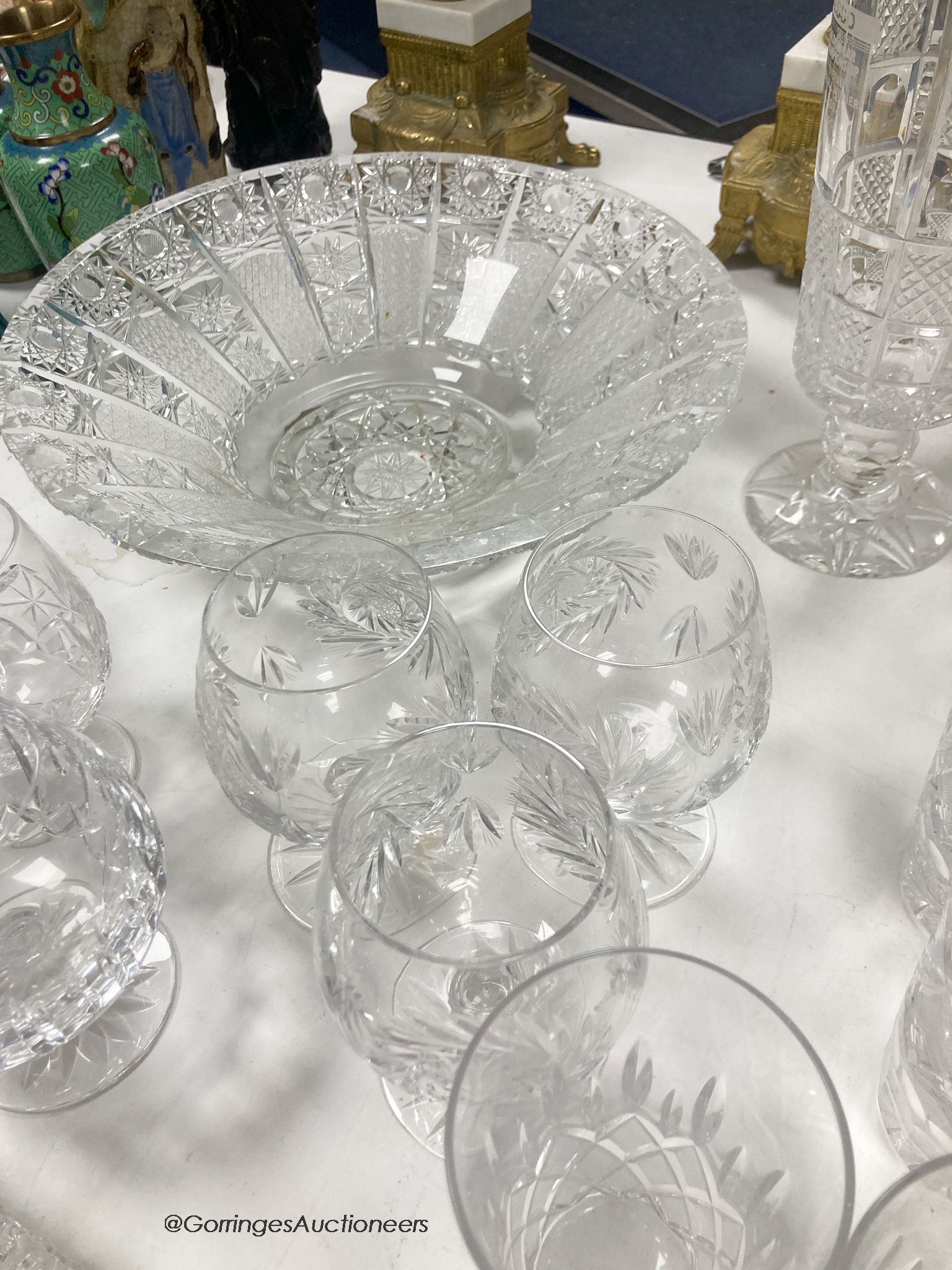 A suite of Hungarian crystal glassware